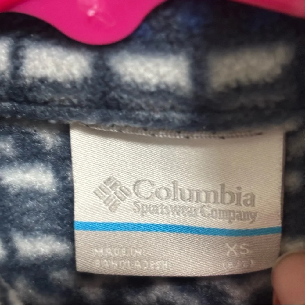 Columbia kids Blue & Navy Aztec Nordic Patterned Fleece zip Jacket XS 6/7